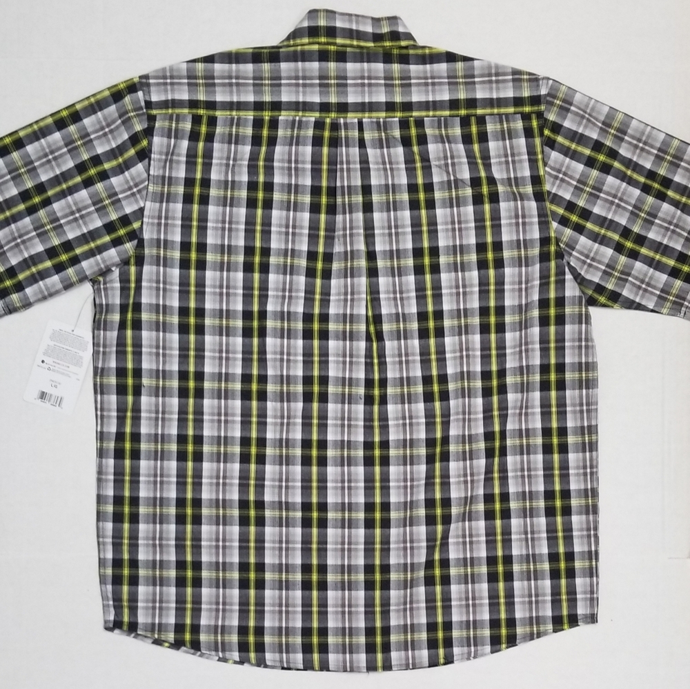 Wrangler Men Large Gray Plaid Button Down Shirt - Picture 5 of 5